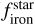 $\\ f_{\mathrm{iron}}^{\mathrm{star}}\]$