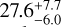 $\[27.6_{-6.0}^{+7.7}\]$