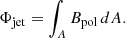 $$ \begin{aligned} \Phi _{\mathrm{jet}} = \int _{A} B_{\mathrm{pol}} \, dA. \end{aligned} $$