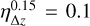 $\eta _{{\rm{\Delta }}z}^{0.15} = 0.1$