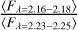 ${{\left\langle {{F_{\lambda = 2.16 - 2.18}}} \right\rangle } \over {\left\langle {{F_{\lambda = 2.23 - 2.25}}} \right\rangle }}$