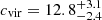 $ c_{\mathrm{vir}} = 12.8^{+3.1}_{-2.4} $