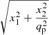 $ \sqrt{x^{2}_{1} + \frac{x^{2}_{2}}{q^{2}_{\mathrm{p}}}} $