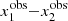 $ x^{\mathrm{obs}}_{1}{-}x^{\mathrm{obs}}_{2} $