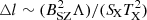 $ \triangle l \sim (B^{2}_{\mathrm{SZ}} \Lambda) / ({S\!}_{\mathrm{X}} T^{2}_{\mathrm{X}}) $