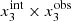 $ x^{\mathrm{int}}_{3} \times x^{\mathrm{obs}}_{3} $