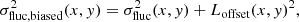 $$ \begin{aligned} \sigma ^2_\mathrm{fluc,biased} (x,{ y})=\sigma ^2_\mathrm{fluc} (x,{ y}) + L_\mathrm{offset} (x,{ y})^2, \end{aligned} $$