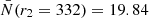 $ \bar{N}(r_2=332)=19.84 $