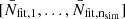 $ [\bar{N}_{\mathrm{fit},1},...,\bar{N}_{\mathrm{fit,n_{sim}}}] $