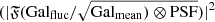 $ (|\mathfrak{F}({\mathrm{Gal}_{\mathrm{fluc}}}/\sqrt{{\mathrm{Gal}_{\mathrm{mean}}})\otimes \mathrm{PSF}})|^2 $