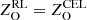 $ Z_{\mathrm{O}}^{\mathrm{RL}}=Z_{\mathrm{O}}^{\mathrm{CEL}} $