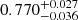 $ 0.770^{+0.027}_{-0.036} $