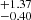 $ ^{+1.37}_{-0.40} $