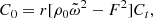 $$ \begin{aligned} C_0&= r[\rho _0\tilde{\omega }^2 - F^2] C_t,\end{aligned} $$