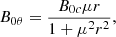 $$ \begin{aligned}&B_{0\theta } = \frac{B_{0c} \mu r}{1+ \mu ^2 r^2},\end{aligned} $$
