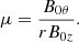 $$ \begin{aligned} \mu = \frac{B_{0\theta }}{rB_{0z}}. \end{aligned} $$