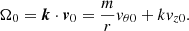 $$ \begin{aligned} \Omega _0 = \boldsymbol{k} \cdot \boldsymbol{v}_0 = \frac{m}{r}v_{\theta 0} + k v_{z0}. \end{aligned} $$