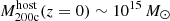 $ M_{\mathrm{200c}}^{\mathrm{host}}(z=0)\sim 10^{15}\,M_\odot $