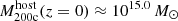 $ M_{\mathrm{200c}}^{\mathrm{host}}(z=0) \approx 10^{15.0}\,M_\odot $