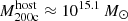 $ M_{\mathrm{200c}}^{\mathrm{host}}\approx 10^{15.1}\,M_\odot $