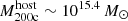 $ M_{\mathrm{200c}}^{\mathrm{host}}\sim 10^{15.4}\,M_\odot $