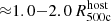 $ {\approx}1.0{-}2.0\,R_{\mathrm{500c}}^{\mathrm{host}} $