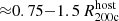 $ {\approx}0.75{-}1.5\,R_{\mathrm{200c}}^{\mathrm{host}} $