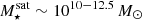 $ M_{\star}^{\mathrm{sat}}\sim 10^{10-12.5}\,M_\odot $