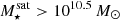 $ M_{\star}^{\mathrm{sat}} > 10^{10.5}\,M_\odot $