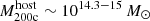 $ M_{\mathrm{200c}}^{\mathrm{host}}\sim 10^{14.3-15}\,M_\odot $