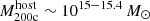 $ M_{\mathrm{200c}}^{\mathrm{host}}\sim 10^{15-15.4}\,M_\odot $
