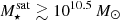 $ M_{\star}^{\mathrm{sat}}\gtrsim 10^{10.5}\,M_\odot $