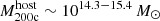 $ M_{\mathrm{200c}}^{\mathrm{host}}\sim 10^{14.3-15.4}\,M_\odot $