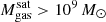$ M_{\mathrm{gas}}^{\mathrm{sat}} > 10^9\,M_\odot $