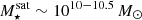 $ M_{\star}^{\mathrm{sat}}\sim 10^{10-10.5}\,M_\odot $