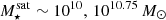 $ M_{\star}^{\mathrm{sat}}\sim 10^{10},\,10^{10.75}\,M_\odot $
