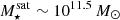 $ M_{\star}^{\mathrm{sat}}\sim 10^{11.5}\,M_\odot $