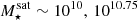 $ M_{\star}^{\mathrm{sat}}\sim 10^{10},\,10^{10.75} $