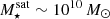 $ M_{\star}^{\mathrm{sat}}\sim 10^{10}\,M_\odot $