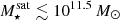 $ M_{\star}^{\mathrm{sat}}\lesssim 10^{11.5}\,M_\odot $