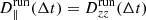 $ D^{\mathrm{run}}_{\parallel}(\Delta t)=D^{\mathrm{run}}_{zz}(\Delta t) $