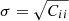 $ \sigma = \sqrt{C_{ii}} $