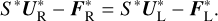 $\S^{*} \boldsymbol{U}_{\mathrm{R}}^{*}-\boldsymbol{F}_{\mathrm{R}}^{*}=S^{*} \boldsymbol{U}_{\mathrm{L}}^{*}-\boldsymbol{F}_{\mathrm{L}}^{*}.\]$