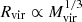 $ R_{\mathrm{vir}} \propto M_{\mathrm{vir}}^{1/3} $