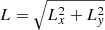 $ L = \sqrt{L_{x}^{2} + L_{\mathit{y}}^{2}} $