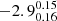 $ -2.9^{0.15}_{0.16} $
