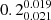 $ 0.2^{0.019}_{0.021} $
