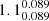 $ 1.1^{0.089}_{0.089} $