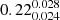 $ 0.22^{0.028}_{0.024} $