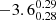 $ -3.6^{0.29}_{0.28} $